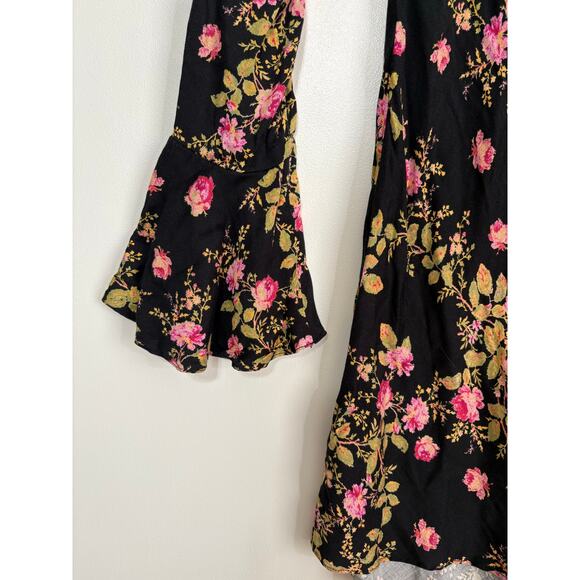 Free People Lone Star Bias Dress in Black Combo Size 0 - Picture 8 of 10